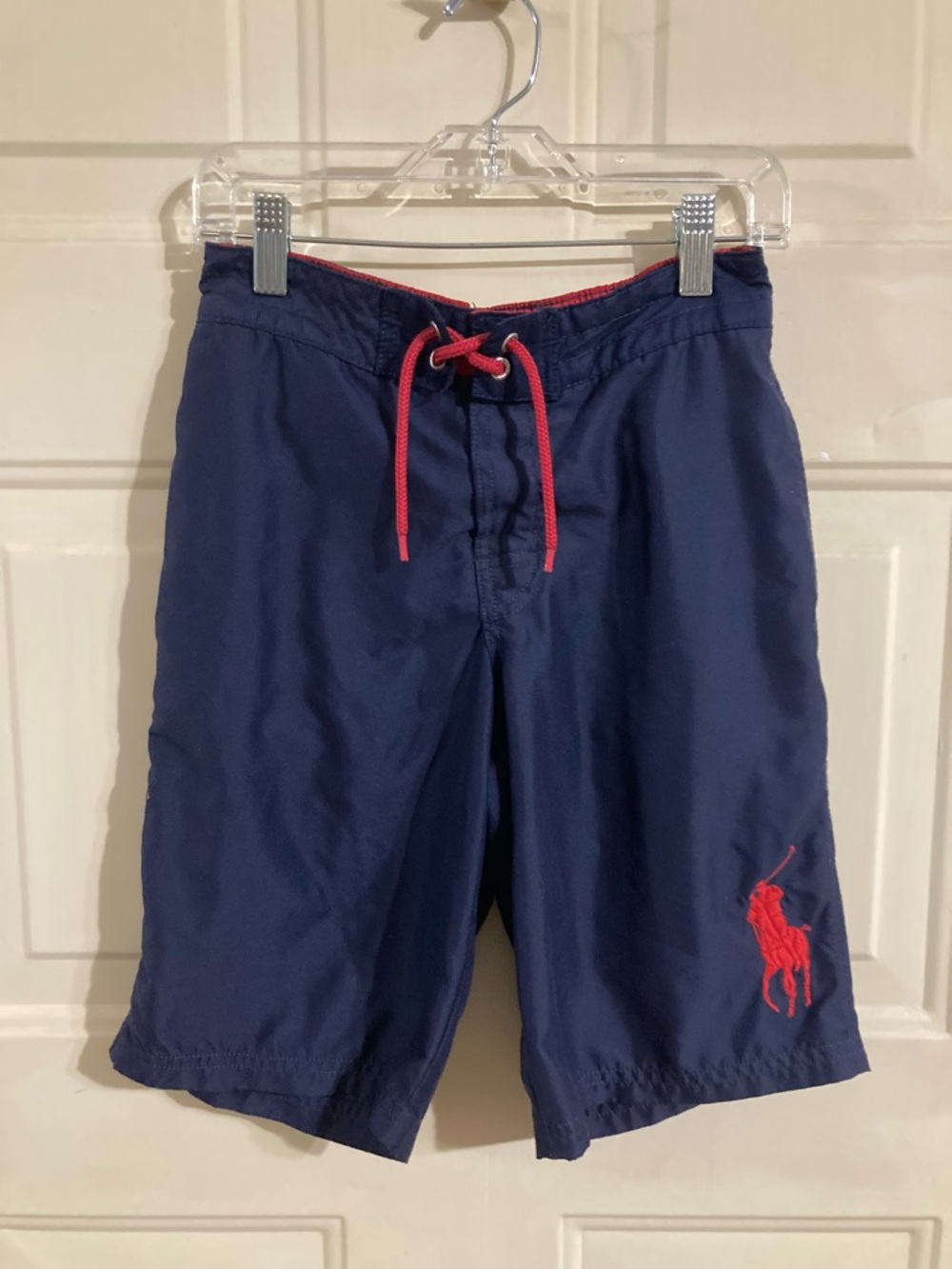 Ralph Lauren Navy Swim Trunks with Red Accents